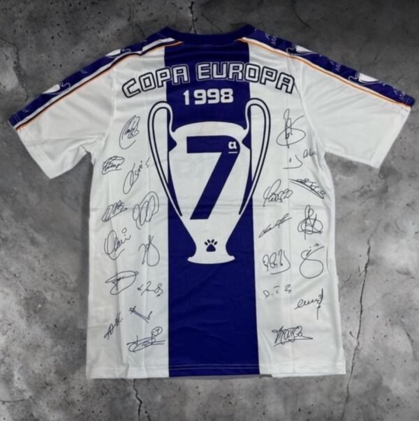 REAL MADRID 1997-1998
VINTAGE SIGNED JERSEY [ID: D 1] - Image 2