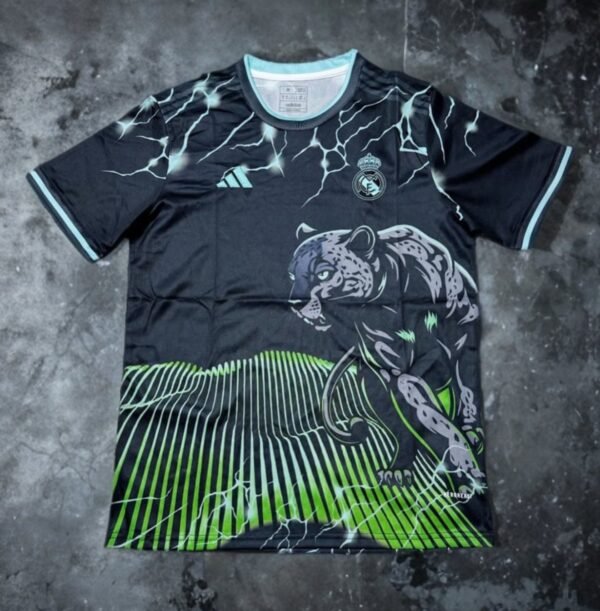 REAL MADRID LEOPARD
BLACK GREEN JERSEY [ID: A 3]